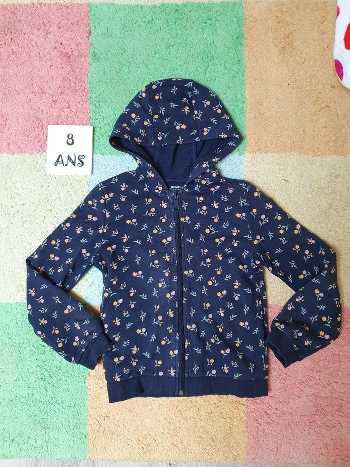 Veste zip a capuche mi-saison fille - 8 ans - kiabi - TBE