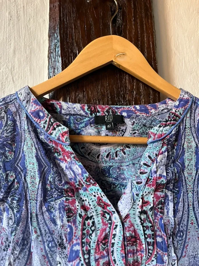 Chemise fluide imprimé cachemire RIU -taille 42 - Couleurs vives - photo numéro 4