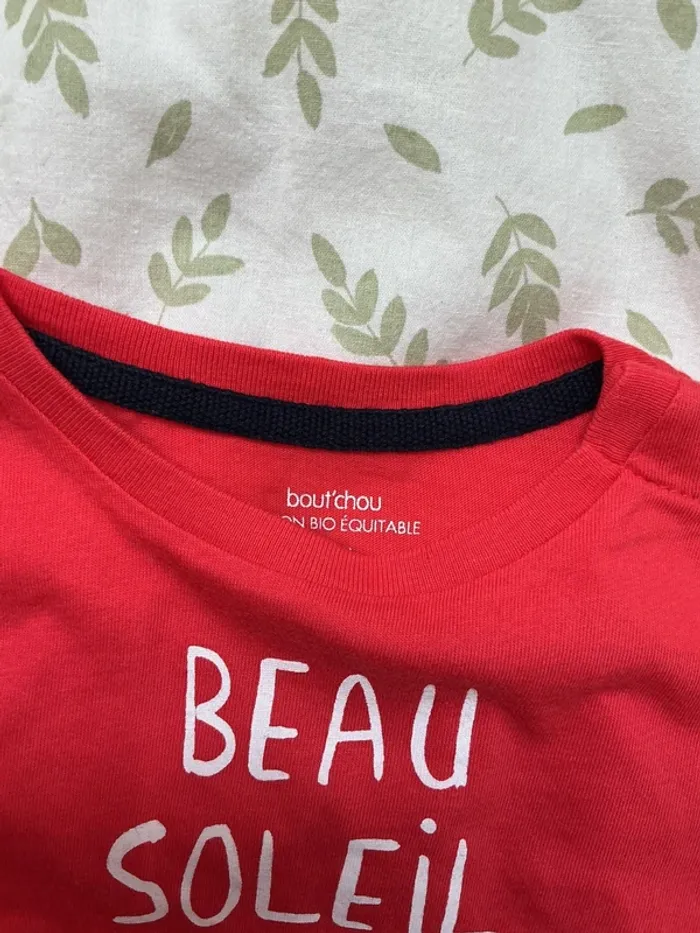 teeshirt manches courtes rouge inscription devant 9 mois bout'chou - photo numéro 4