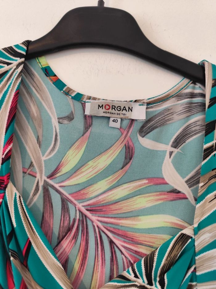 Robe verte à motif taille 40 Morgan - photo numéro 5