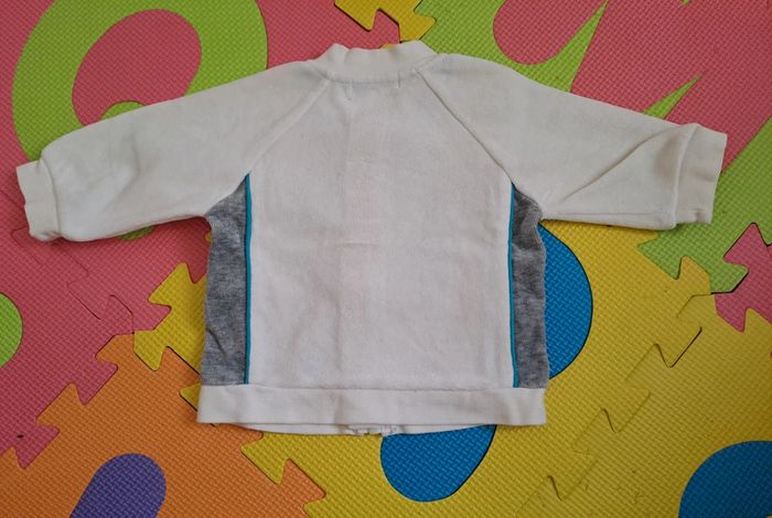 Ensemble veste jogging gris/blanc, kitchoun, taille 3 mois (60 cm) - photo numéro 3