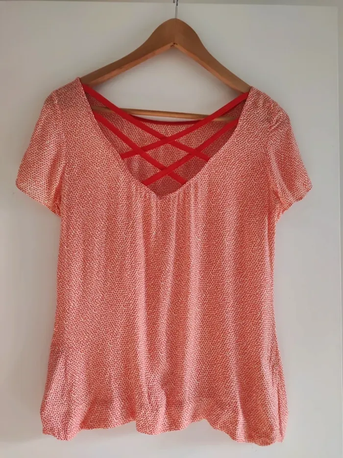 Top orange - mini coeur - 34 - très bon état