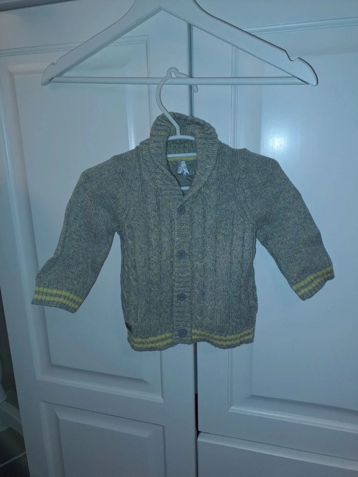 Orchestra gilet gris anis taille 6 mois
