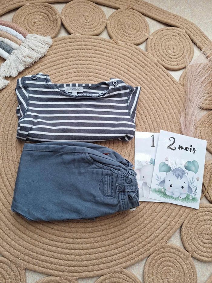 Ensemble bébé garçon tee shirt jean Obaibi / In Extenso - photo numéro 3