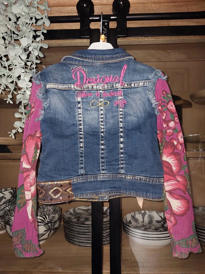 Veste en jean et paillettes Desigual 4 ans fille - photo numéro 2