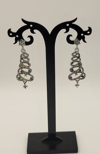 BOUCLES D'OREILLES SAPIN DE NOEL STRASS ! NEUF !