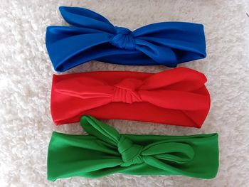 lot 3 bandeaux bleu rouge vert taille unique neuf