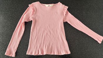 H&M - t-shirt ml rose fille 6-8 ans