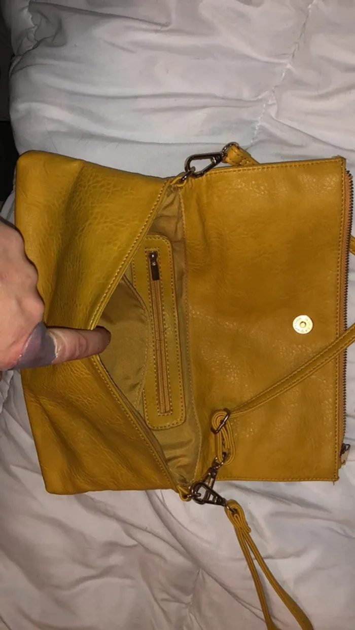 Sac pliable bandoulière moutarde - photo numéro 4