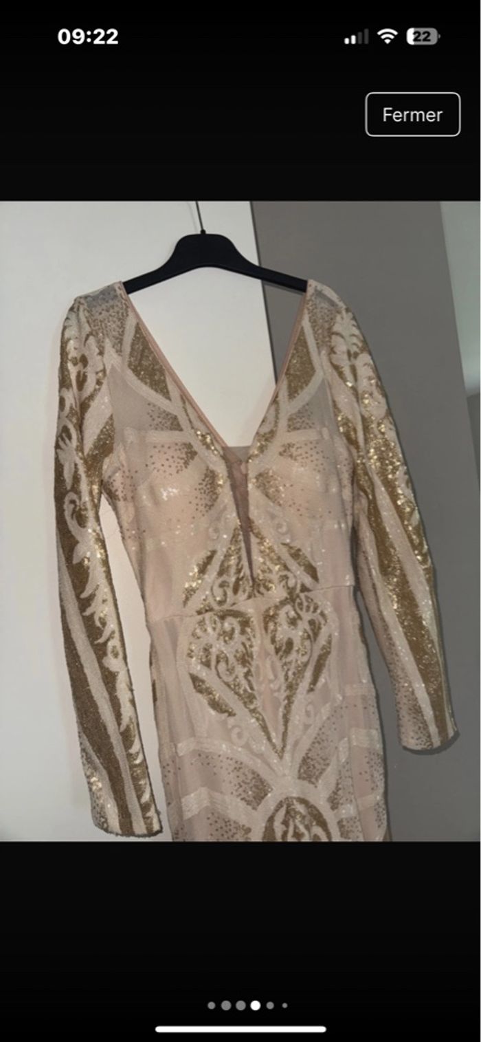 Magnifique robe de soirée doré et beige - photo numéro 10