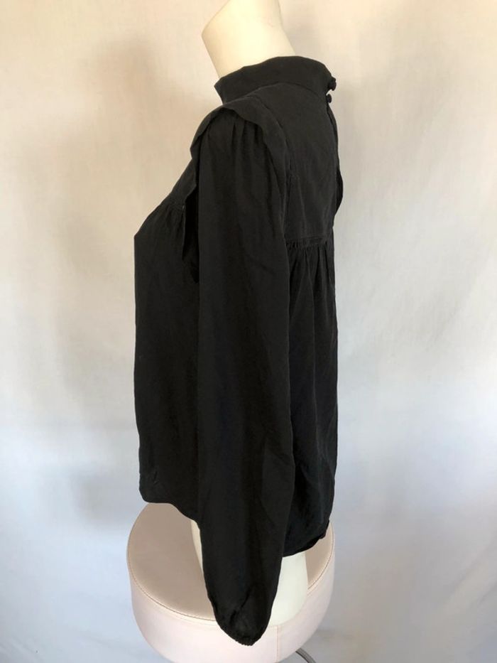 Superbe blouse Promod noire col montant taille 34 36 neuve - photo numéro 5