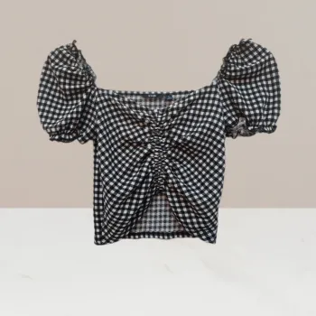 Superbe top court a carreaux noir & blanc - Kiabi - taille S