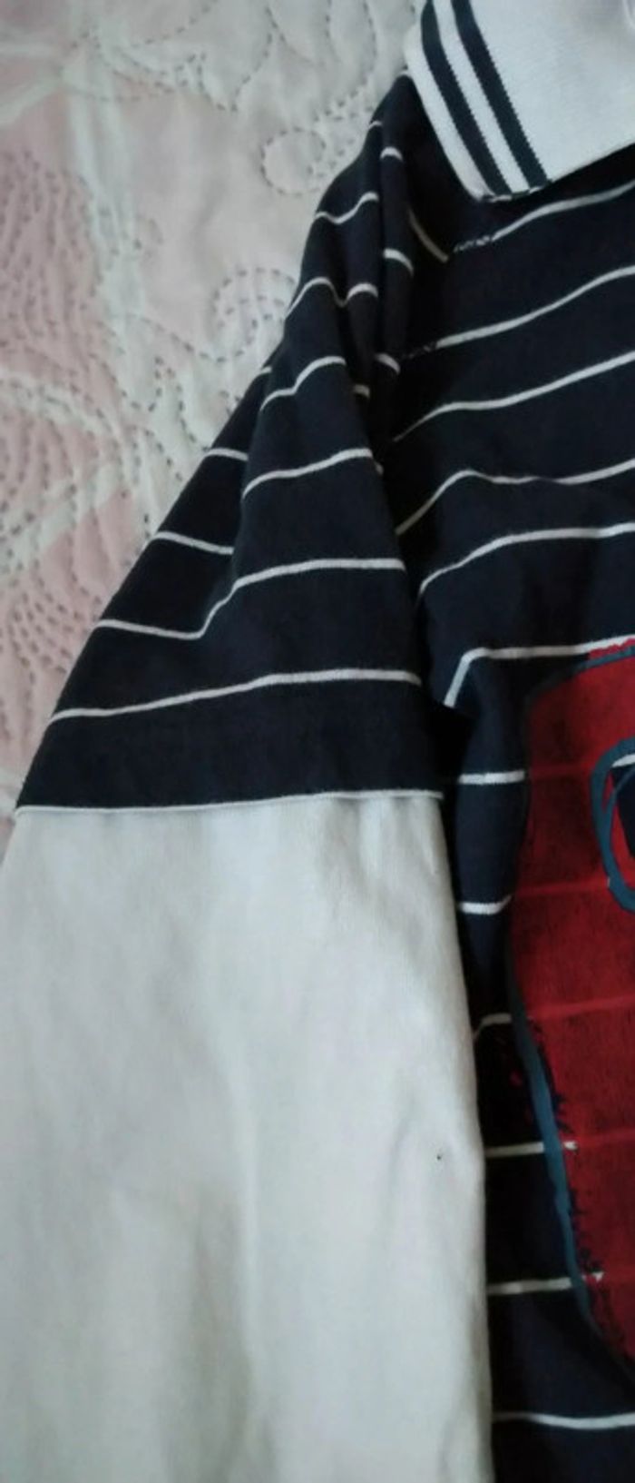 Polo effet 2 en 1 à rayures marine garçon 12 ans sergent major - photo numéro 8