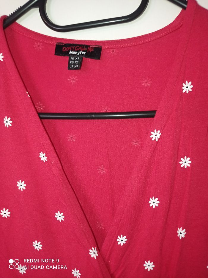 Robe rouge coeur croisé, Jennyfer, taille XS (34) - photo numéro 4