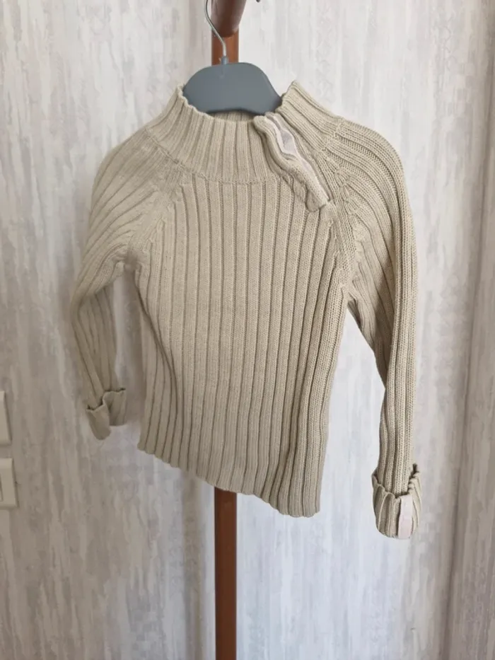 Pull mixte 3 ans Sans Marque bige