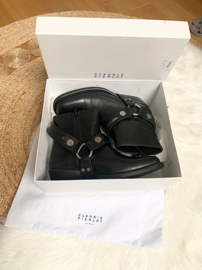 Très belle boots cow-boy western cuir Noir | Claudie Pierlot Paris - photo numéro 2