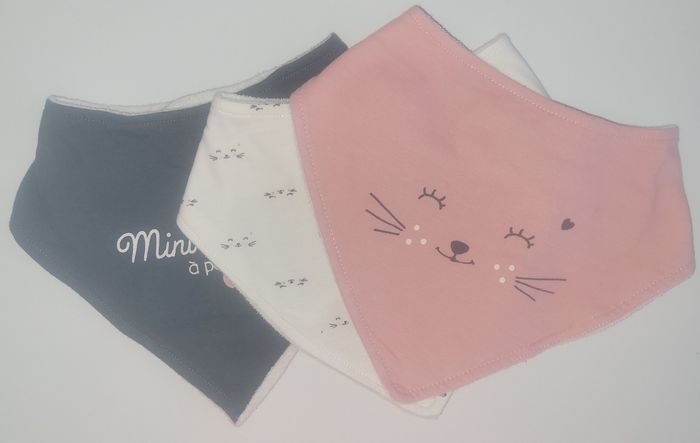 Lot 3 bavoirs bandana fille