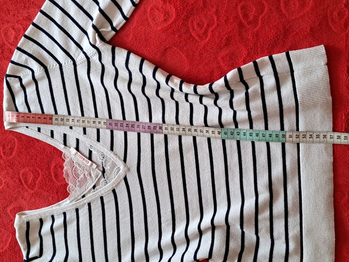 Pull marine Col en V vintage M - photo numéro 6