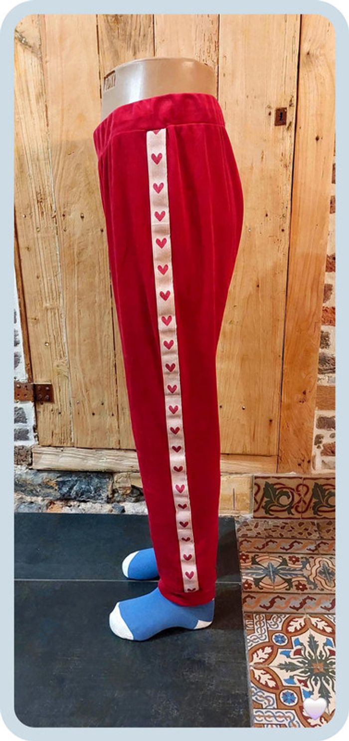 pantalon rouge cœur hunkemoller taille L - photo numéro 2