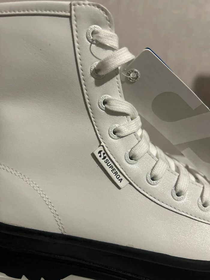 Bottines blanches Superga 2643 Alpina Vegan 🌱 leather 38 - photo numéro 3