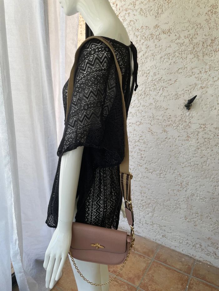 Joli petit sac rose avec sa libellule sur le devant - photo numéro 4