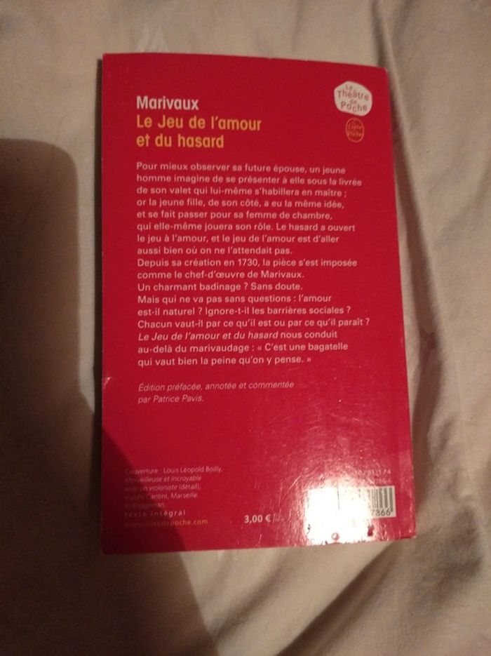 Livre "le jeu de l'amour et du hasard" Marivaux - photo numéro 2