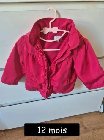 Veste légère kimbaloo 12 mois avec une capuche amovible 🌸 fushia