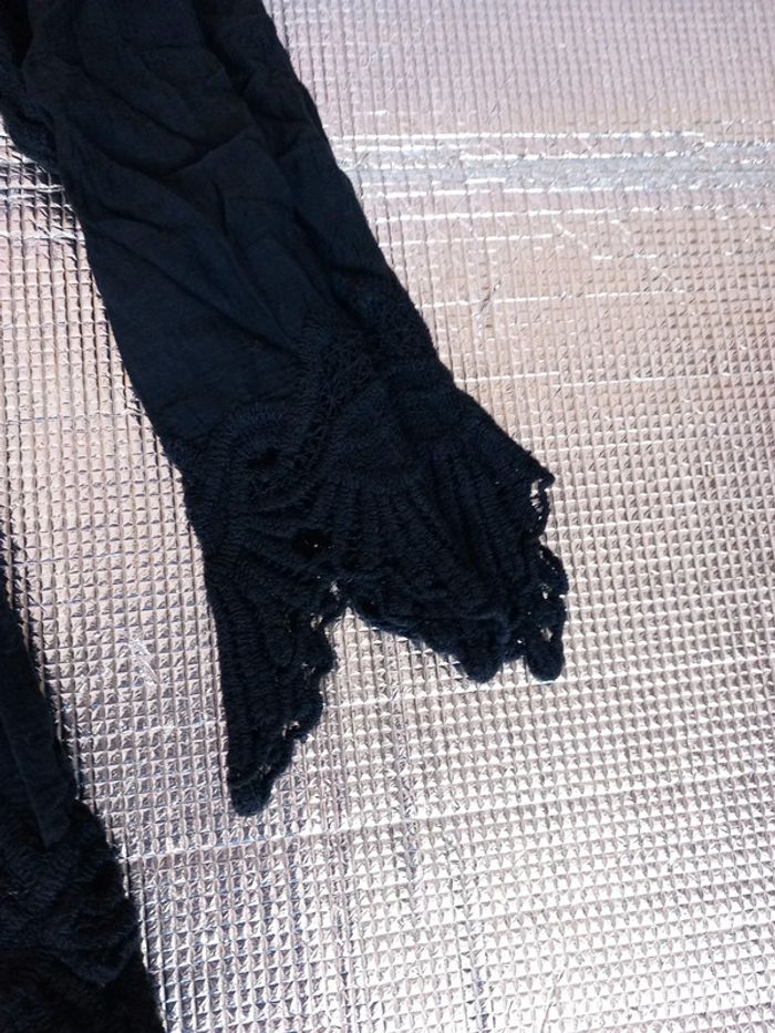 😴tunique coton noire en broderie T38 - photo numéro 3