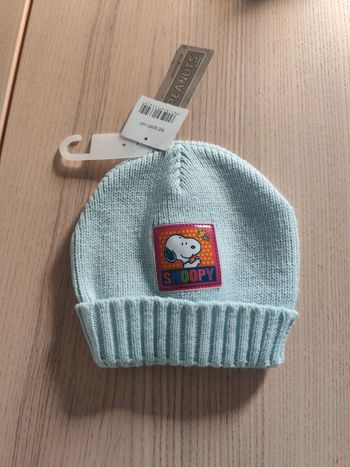 Bonnet gris Snoopy enfant