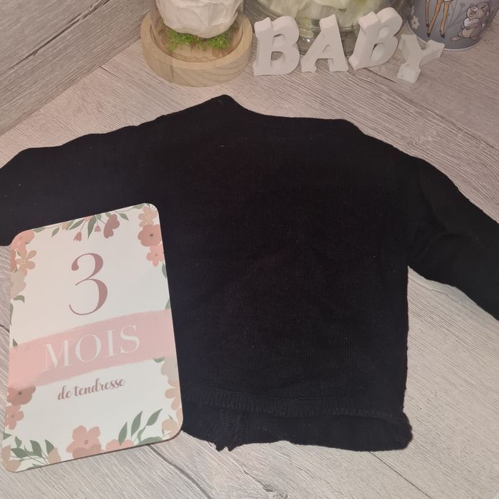 Gilet bébé fille 3 mois noir - photo numéro 3