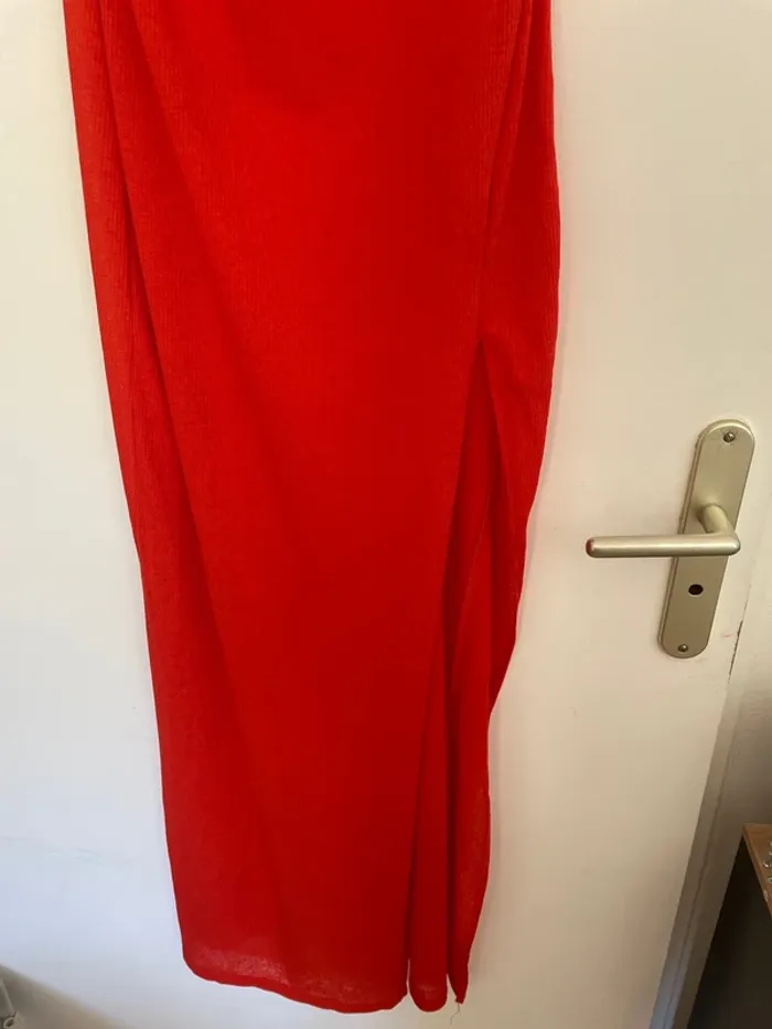 Robe longue fendu orange SHEIN L - photo numéro 3