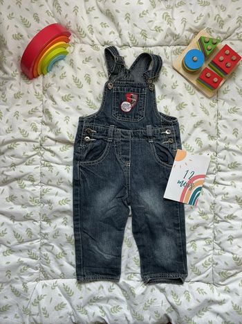 Salopette en jean large bleu bob et Jules 12 mois