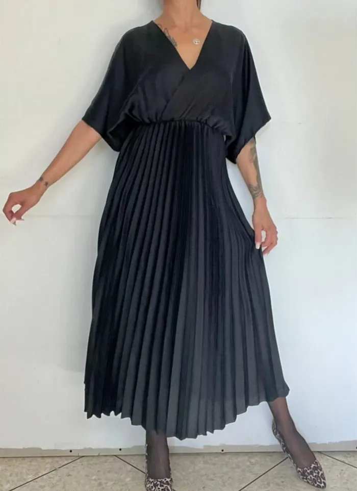 Robe longue noire plissée taille 2 - senes - photo numéro 3
