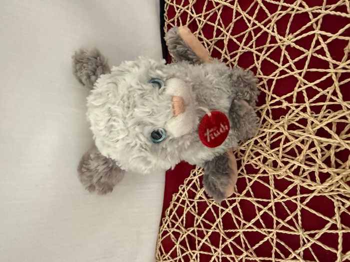 Doudou peluche lapin gris blanc TRUDI - photo numéro 7