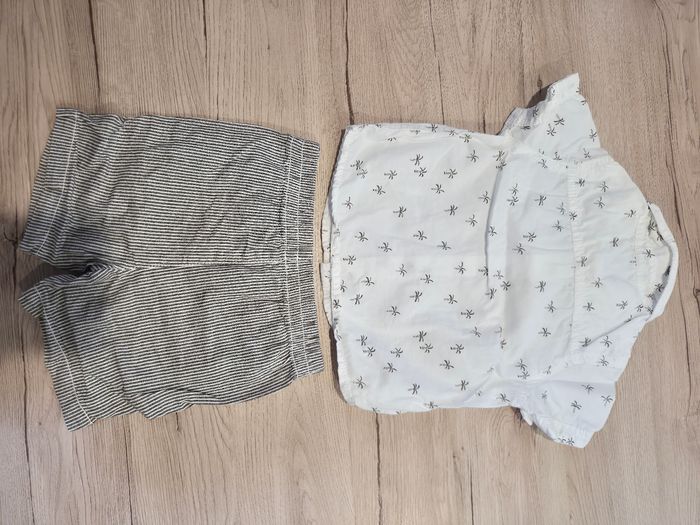 Ensemble chemise et short, blanc et marron, Plus, 18 mois - photo numéro 2