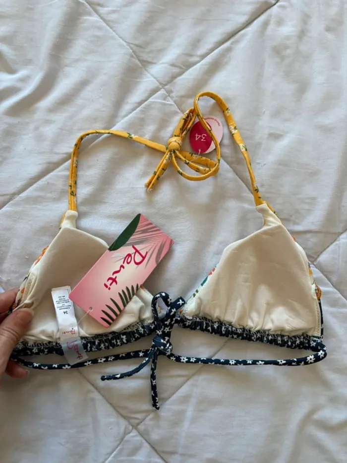 Lot 6 maillots de bain bikini bas et haut motifs multicolores pailleté Penti taille XS/34 neuf - photo numéro 12