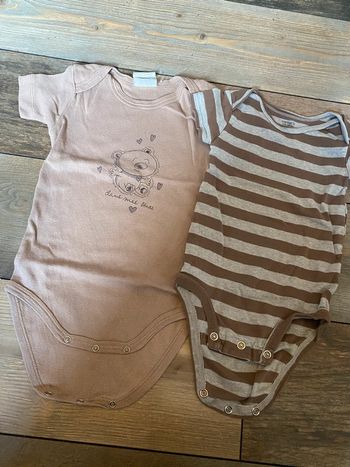Lot de 2 bodies tons marrons 12 mois