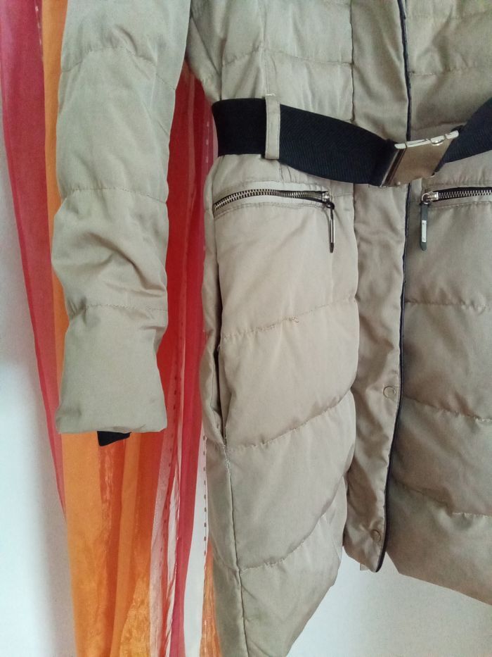 Doudoune marron longue avec capuche amovible Breal taille 36 - photo numéro 6