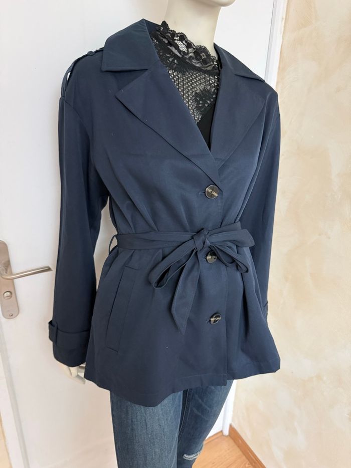 Trenchcoat ONLY – Taille L – Neuf avec étiquette – Bleu marine - photo numéro 4