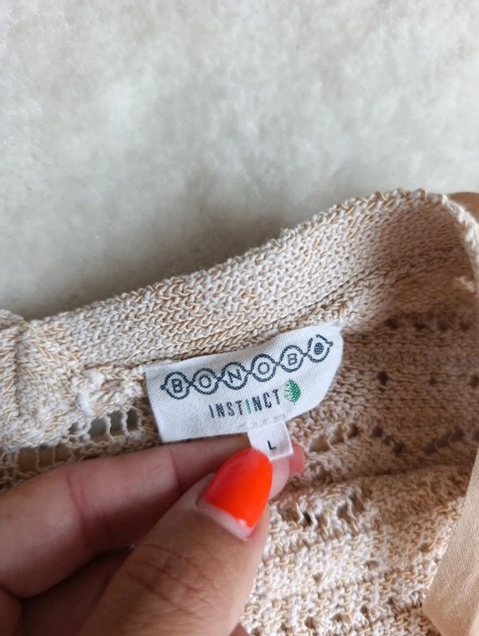 Débardeur top en maille Bonobo Instinct L beige crème - photo numéro 8