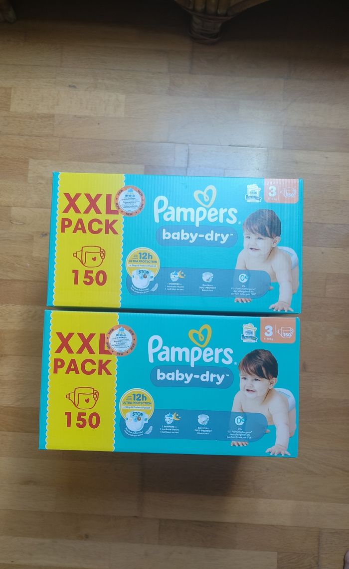 2 xxl packs Pampers baby dry taille 3