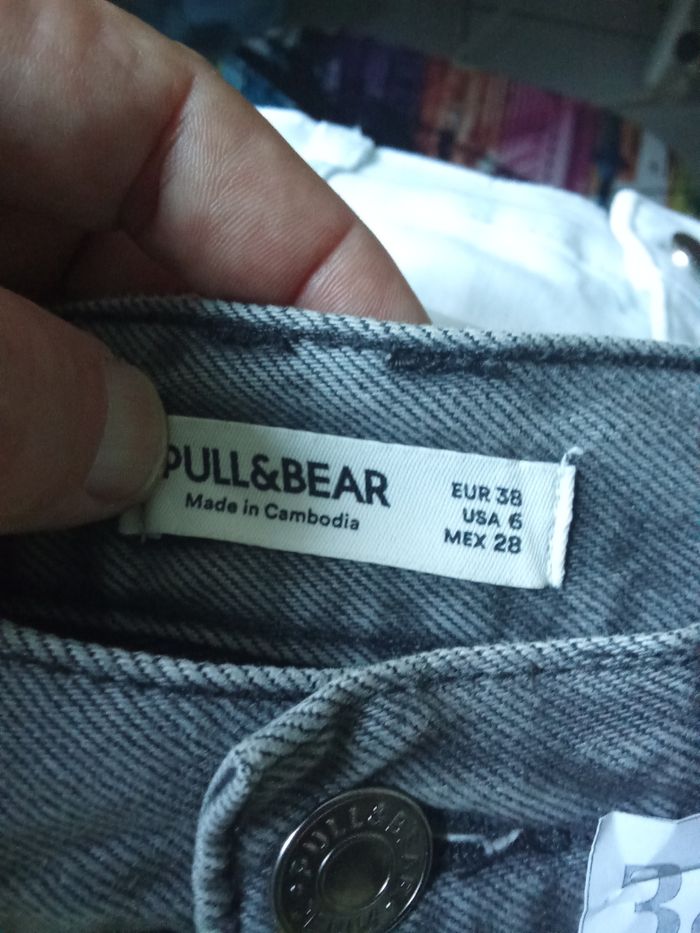 Jeans pull et bear taille 38 couleur gris - photo numéro 9