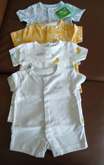 lot 4 barboteuse combishort garcon tex baby 54 cm 1 mois