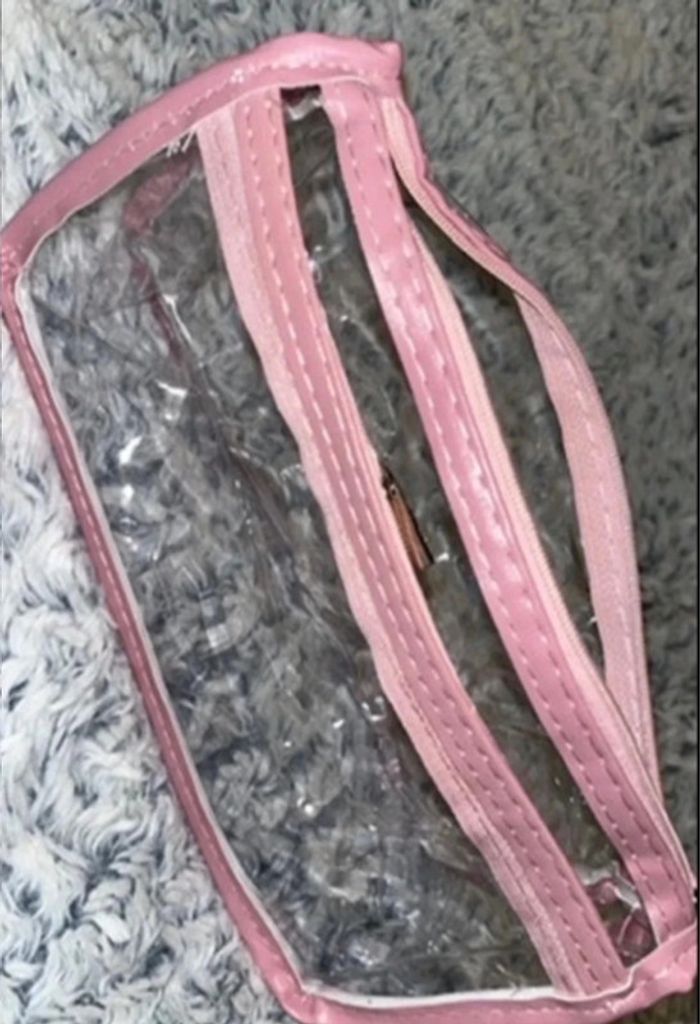 [NEUVE] Leadrop Trousse à crayons double couche transparente étanche rose - photo numéro 2