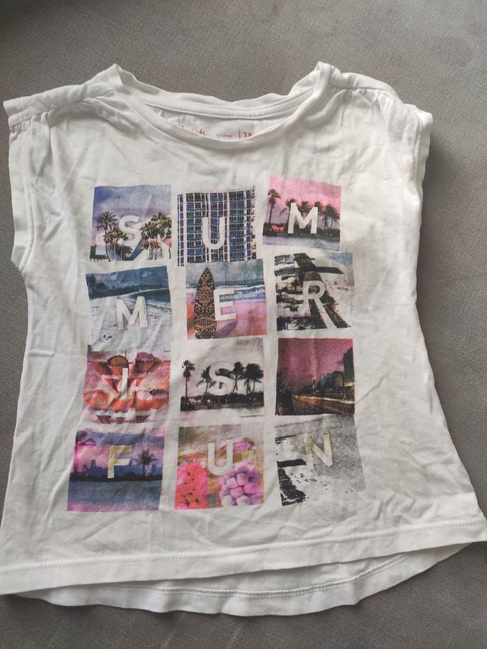 Tee shirt manches courtes blanc Gémo 3 ans