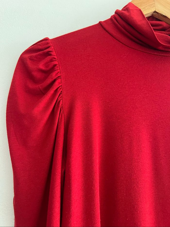 Pul  manches longues et col roulé rouge - photo numéro 2