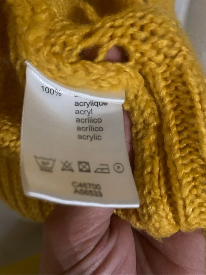 Veste longue moutarde crochet taille 42 très bon état - photo numéro 4