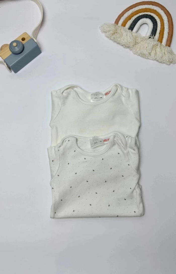Lot de 2 Body Zara baby longues manches taille 3-6 mois