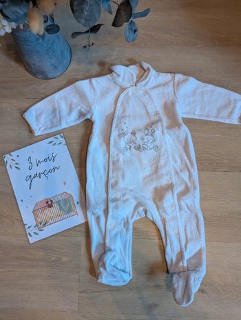 Pyjama velours Pat et Ripaton 3 mois