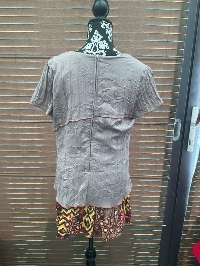Blouse et pantalon beige orange neuf 44/40 (n°51) - photo numéro 3